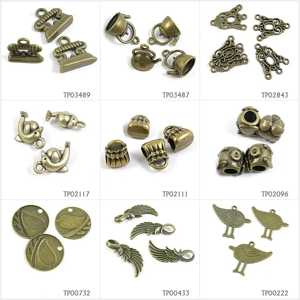 Античные бронзовые покрытые Подвески для изготовления украшений мультяшная