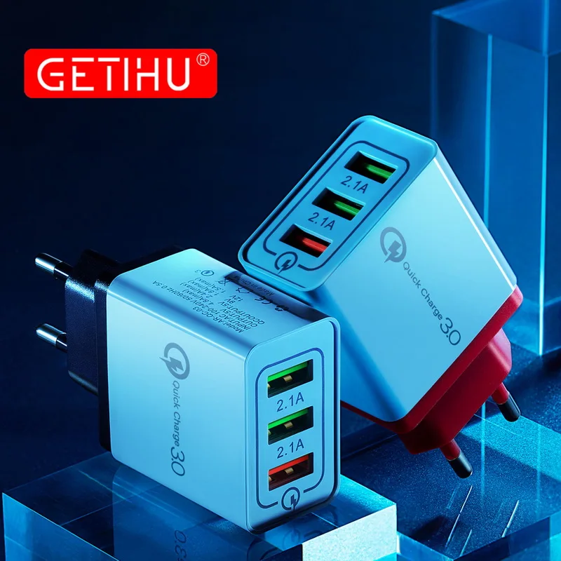 GETIHU 18 Вт Мульти USB зарядное устройство Быстрая зарядка 3 0 2.1A быстрая вилка