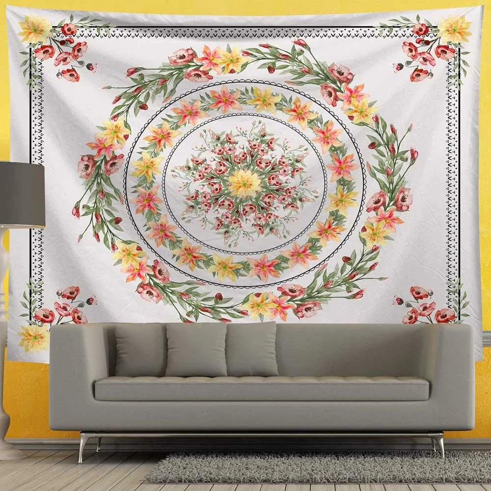 Домашний прикроватный гобелен с мандалой настенное украшение ткань в стиле бохо