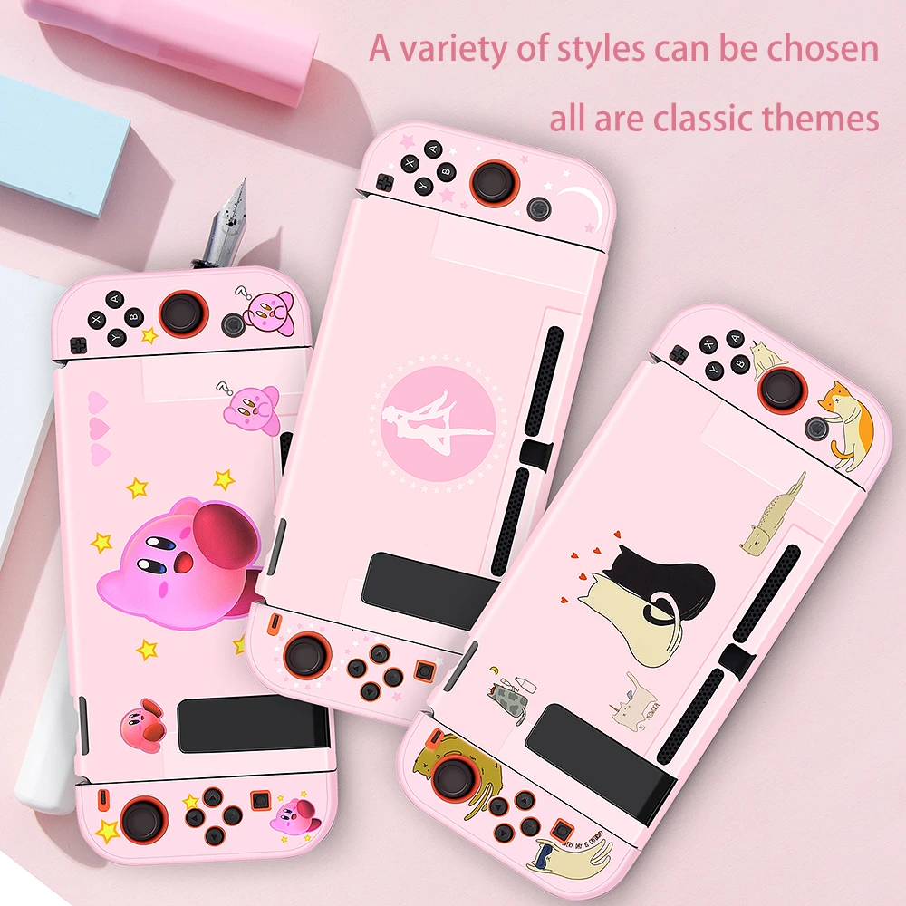 

Girly Pink Case Shell For Nintendo Switch Game Console Anime NS NX Switch Housing Shell Joycon Cover Purple Protective Accessory