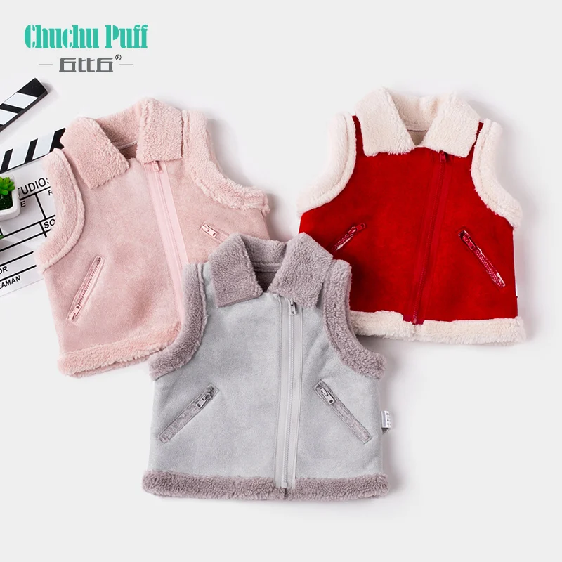 Детский замшевый жилет на молнии зимний для девочек 2020 вязаный малышей хлопковый