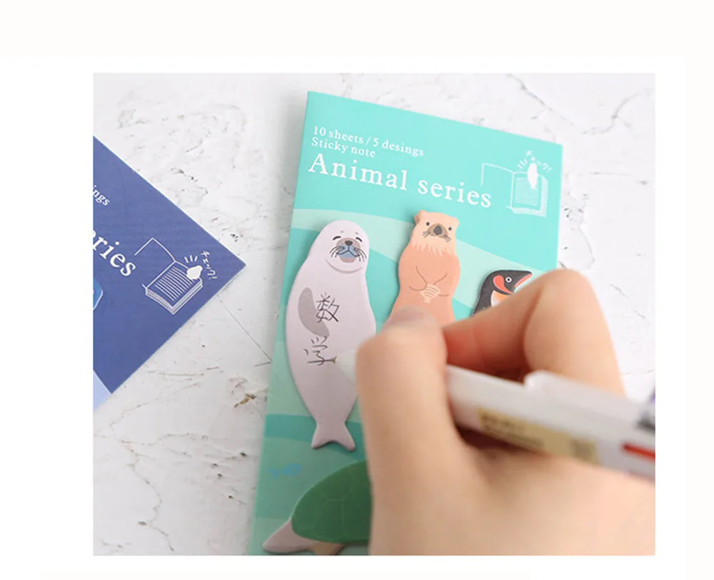 Kawaii Animal Dog Penguin Memo Pad N Times Sticky Notes Memo Notepad Cute Planner Stickers Bookmark Bullet Journal Stationery