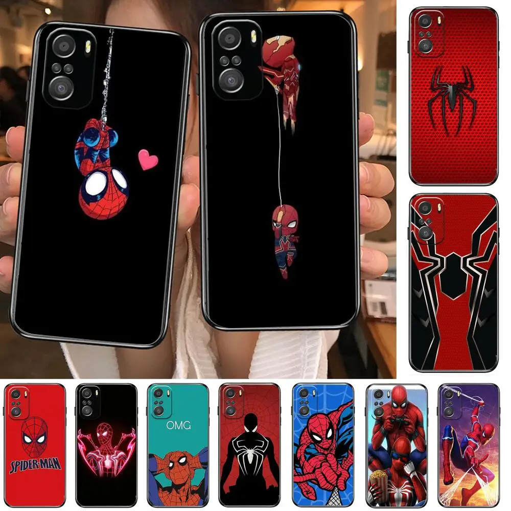

Cartoon SpiderMan Phone Case For xiaomi redmi 11 Lite pro Ultra 10 9 8 MIX 4 FOLD 10T Black Cover Silicone Back Prett