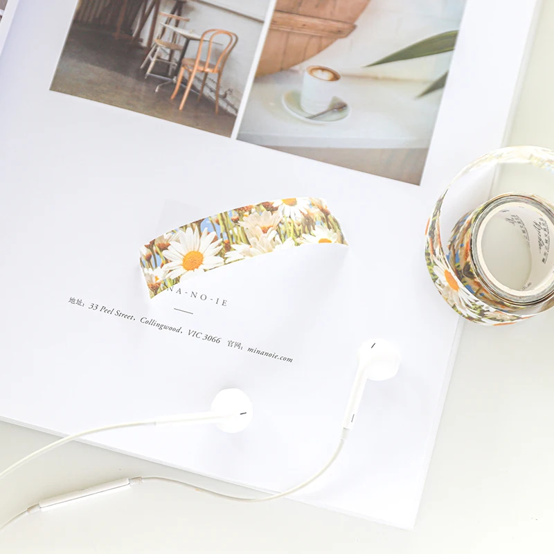 Серия Дикая фантазия лента Washi для пунктовых ежедневников клейкая с цветами