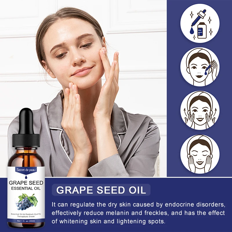 SDP 50ml Pure Natural Grapeseed Oil Cold Pressed Grape Seed Extract Essential Oils Whitening And Firming Skin Moisturizer Serum | Красота и