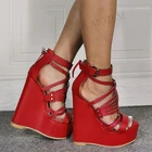 Сандалии SEIIHEM женские на платформе, босоножки на танкетке, с открытым носком, на ремешке, молния сзади, обувь большого размера 42 43 47 52