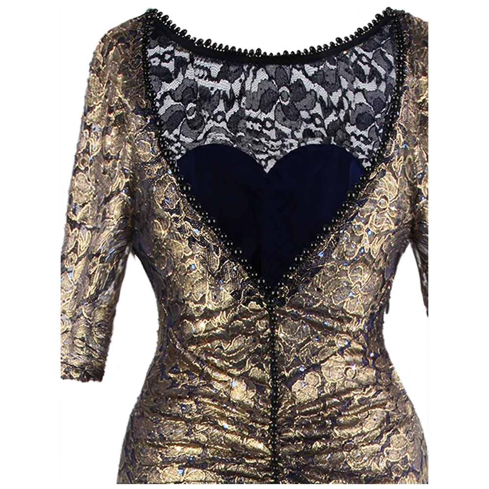 Angel-Fashion женское Формальное элегантное вечернее платье с рукавом до локтя, кружевное плиссированное платье с v-образным вырезом на спине, прозрачные вечерние платья 415
