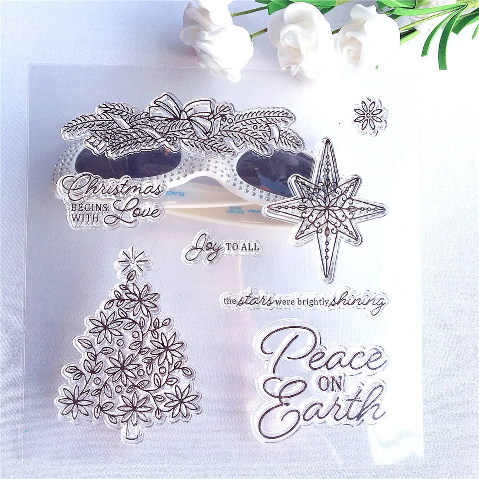 Christmas Wishes Tree Craft Transparent Silicone Stamp for Scrapbooking DIY Photo album Decorative Clear Stamps Sheet