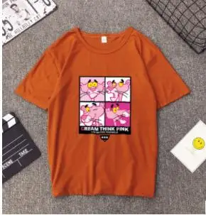 Розовая пантера футболка мягкая игрушка Для женщин хип хоп Харадзюку из хлопка с