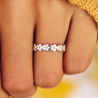 vintage cute daisy rings for women romantic boho aesthetic sunflower wildflower flower ring good mood girls daisies jewelry 2021