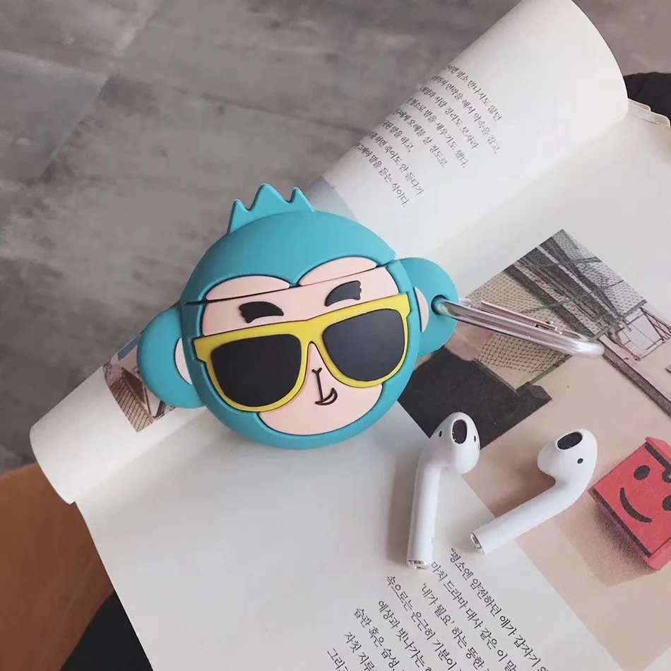 618G 3D единорог чехол для наушников Airpods 2 чехол силиконовый рис крышка шарика для Airpods 1 чехол для наушников кольцо ремень - Цвет: 618G