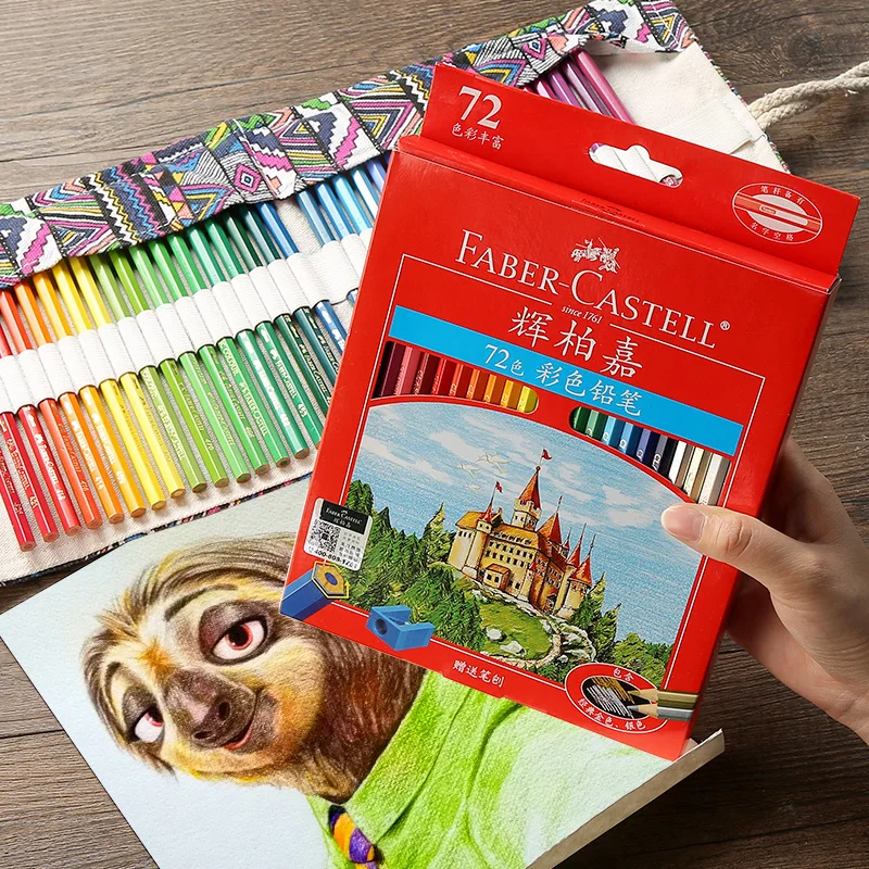 Faber-Castell 48 цветов 72 классический масляный карандаш красный boxlock цвет свинец