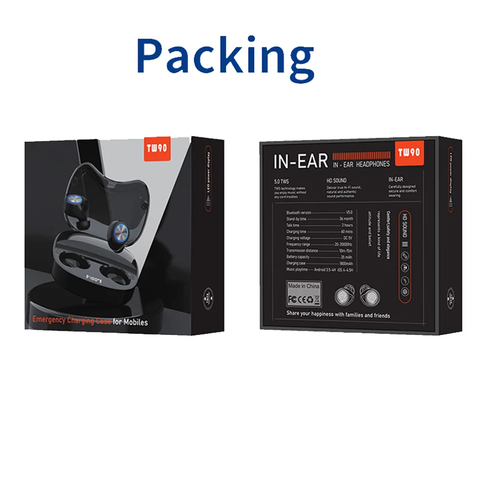 

Hifi Wireless Headphone Can Charging The Phone Earphones Bluetooth 5.0 Waterproof Sports Stereo Earbuds Headsets With Microphone