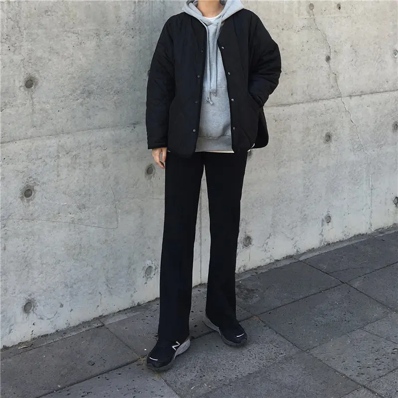 

HziriP Slimming Thicken Flare Pants Solid Casual 2020 High Waist Loose Brief Women Chic High Quality Plus Size Straight Trousers