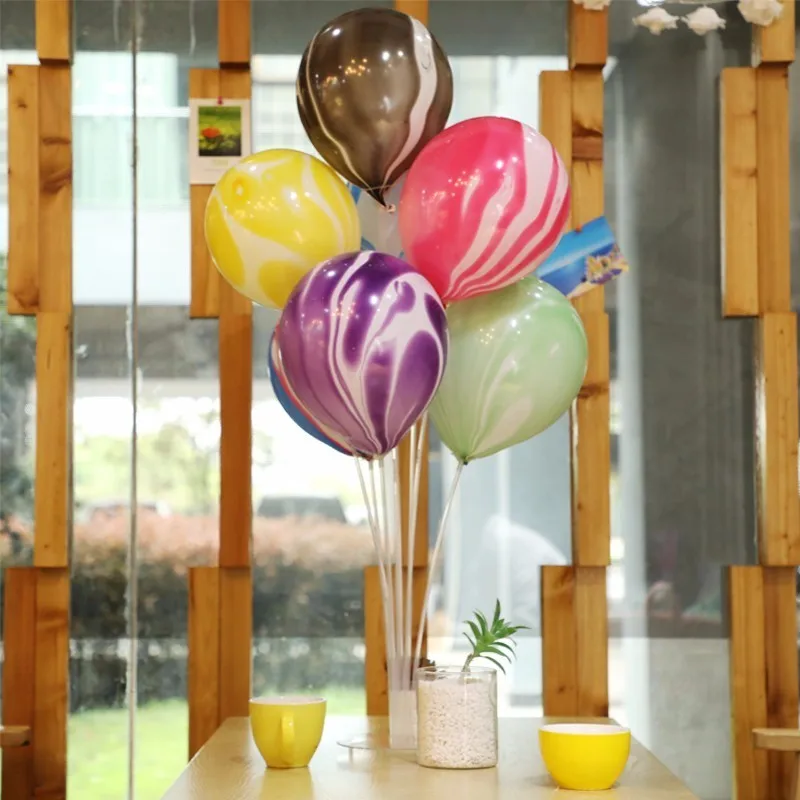 30 шт. 12 дюймовые черные и белые Агатовые латексные гелиевые шары с драгоценным