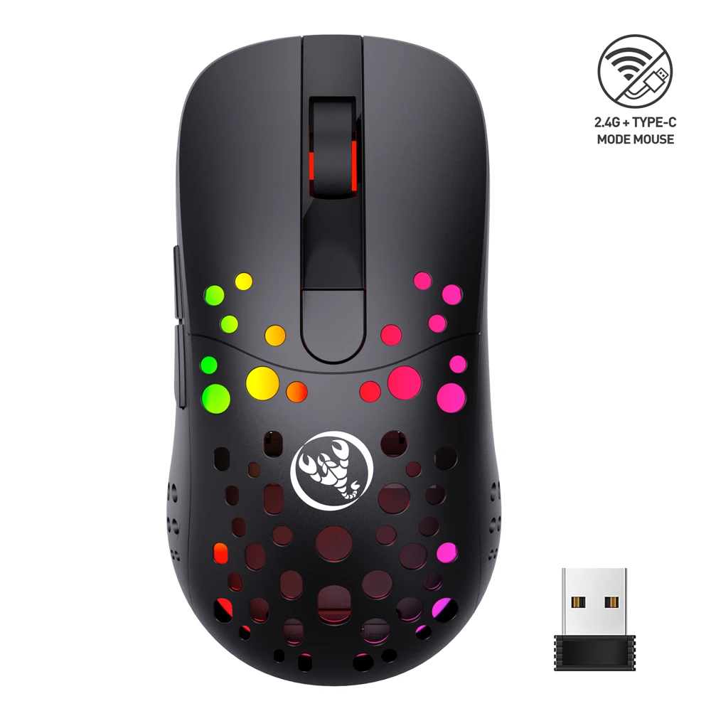 Проводная и беспроводная мышь T100 RGB с макроразрешением Type C игровая двумя