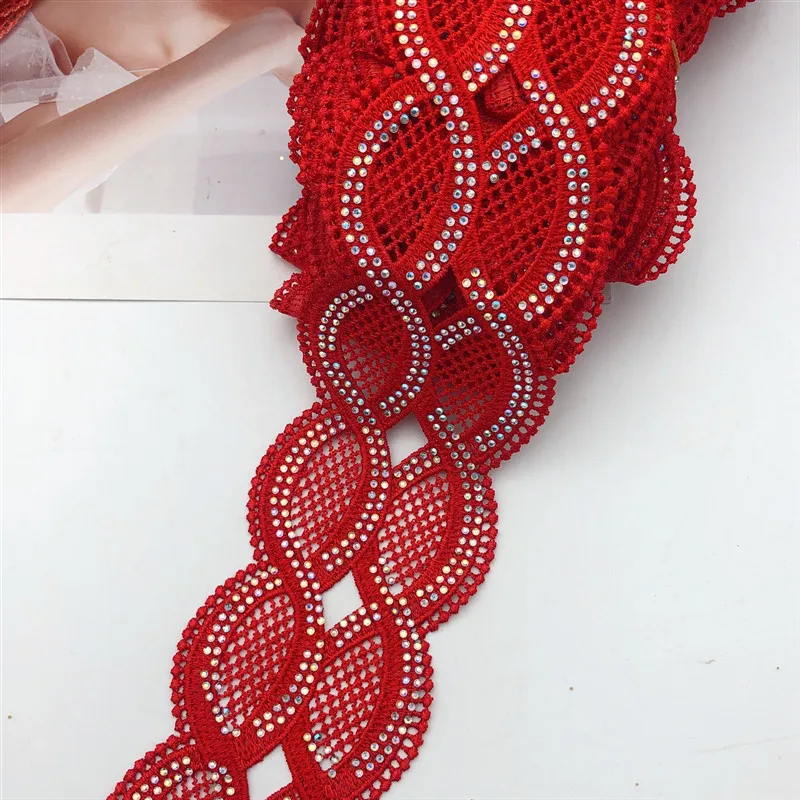 

Кружева для стразы, 10 ярдов, с вышивкой, в стиле Венеции, в нигерийском стиле, широкие, 8,5 см