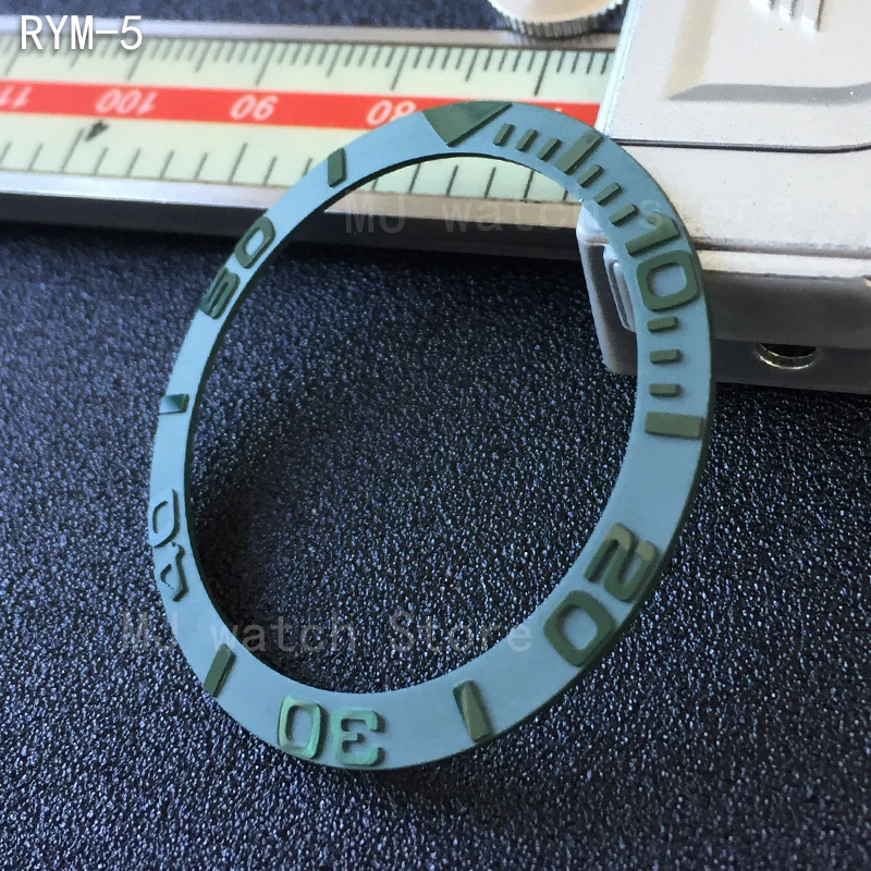 Высококачественная Черная/зеленая керамическая рамка подходит для SEIKO MOD SKX007 /009