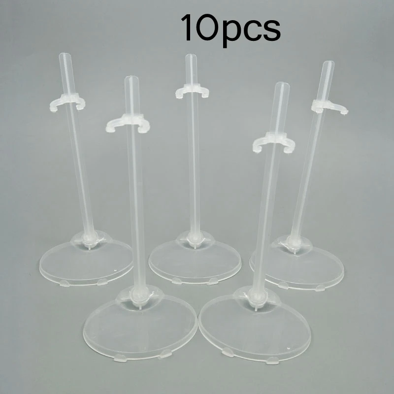 

10pcs/lot Transparent Clear Color Dolls Toy Stand Support for Barbie Dolls Girls Prop Up Mannequin Model Display Holder Kid Toy