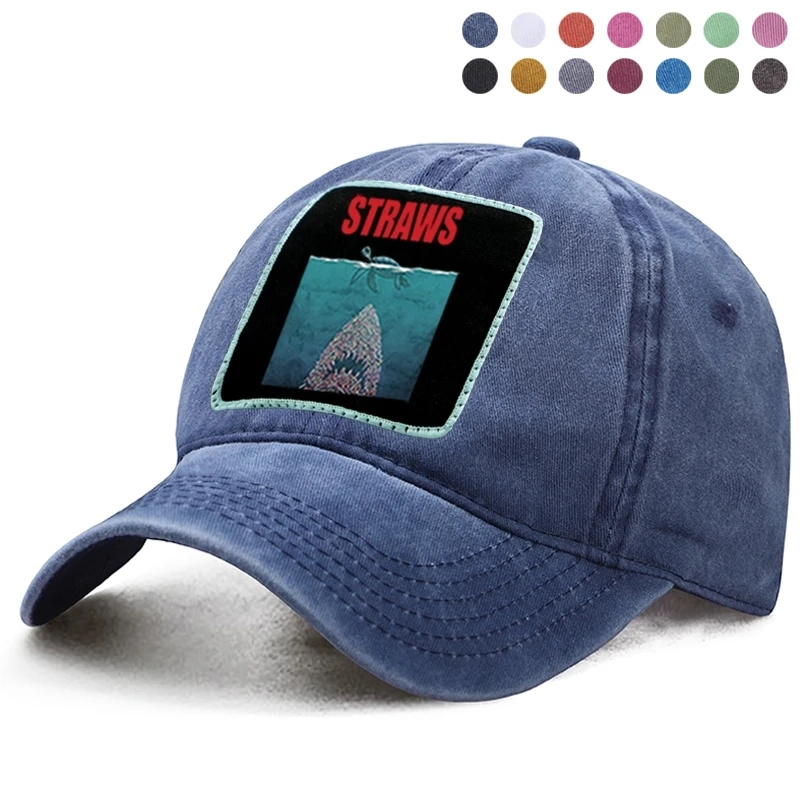 Забавная соломинка Jaws забавная пластмассовая Повседневная хлопковая кепка с