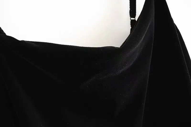 

European And American Style Women's Summer 2021 New Vintage Lingerie Sexy Velvet Suspenders Black Dress