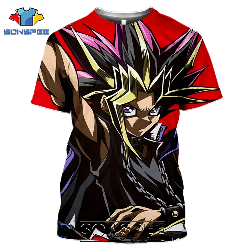 SONSPEE Anime Yu Gi Oh! Мужская футболка Повседневная Harajuku с коротким рукавом 3D принтом