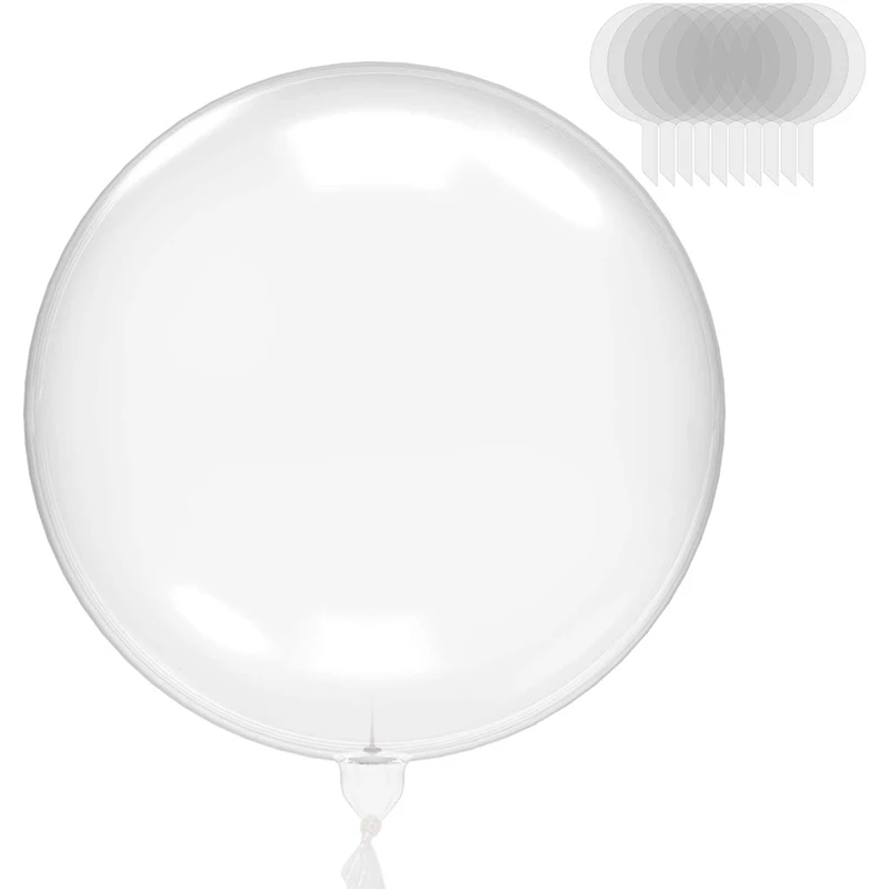 

50 Pcs 20 Inch Wide Mouce Transparent Bobo Balloons,Rose Balloon Bouquet For Birthday /Party/Valentine's Day/Wedding