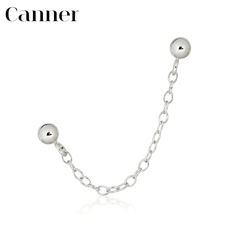 

925 Sterling Silver Stud Earrings Fine Jewelry Minimalist Small Chain Earrings For Women Girls Wedding Party Gifts pendientes W3