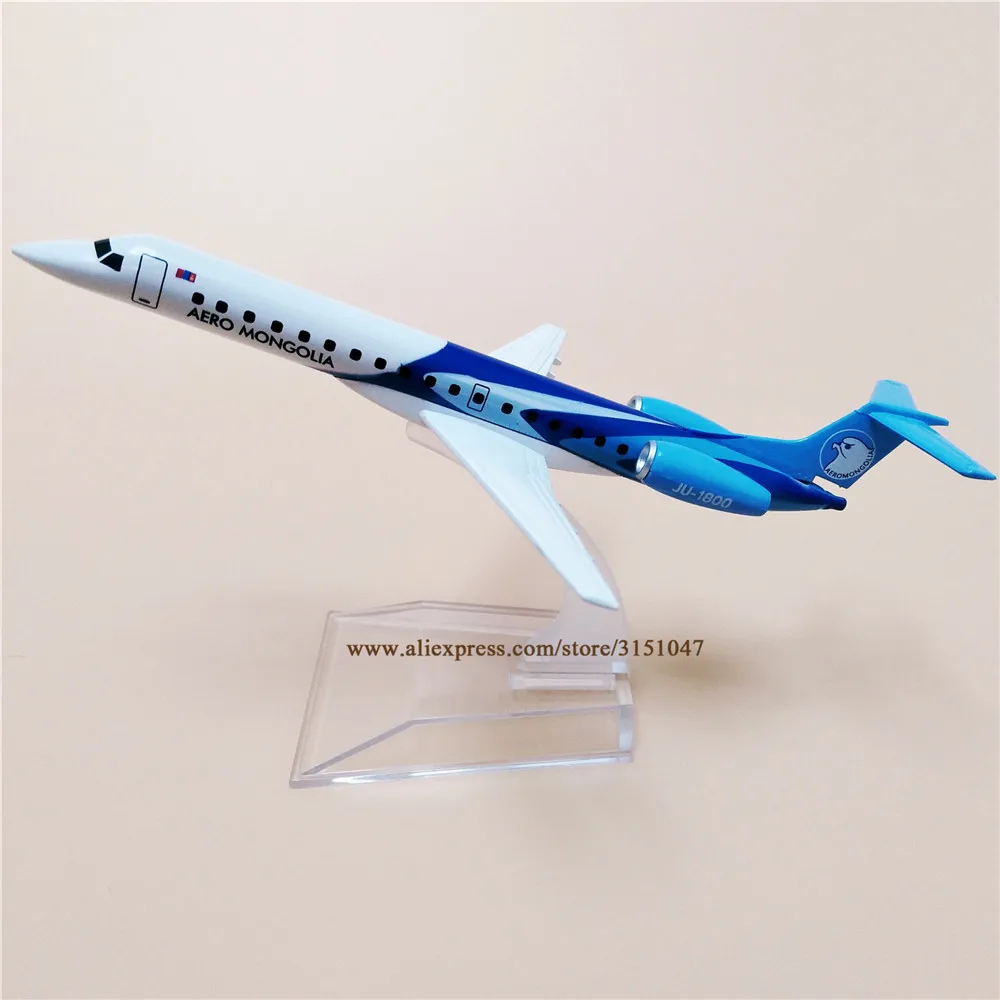 

NEW 16cm Air AERO MONGOLIA ERJ145 JU-1800 Airlines Alloy Metal Scale Diecast Model Airplane Air Plane Model Aircraft Toys