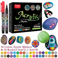 36 colors acrylic pen acrylic paint brush marker pens for fabric canvasart rock paintingstonecard making metal and ceramics