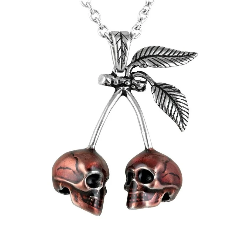 

Fashion Creative Exquisite Red Cherry Skull Shape Men's Birthday Gift Necklace Anniversary Party Party Jewelry Wholesale