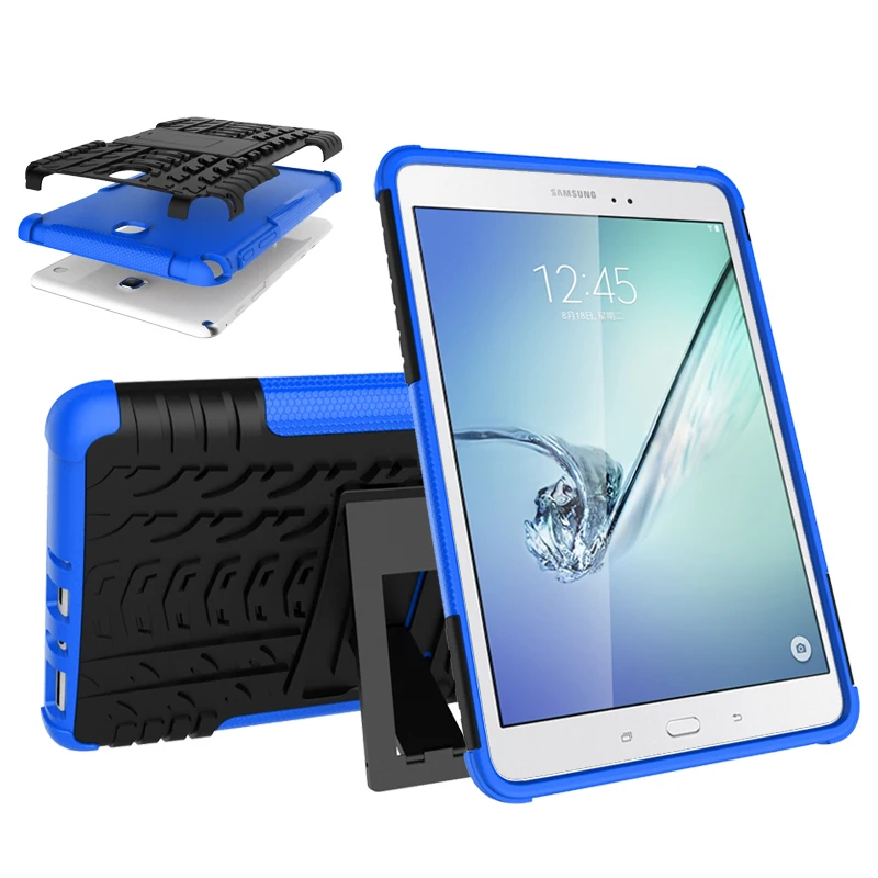 Тёмно-синий Для Samsung Galaxy Tab A 8,0 SM T350 T355 P350 P355 8 ''чехол TPU+ PC пластик Гибридный Duty армированный Жесткий Чехол ударопрочный задняя крышка - Цвет: Тёмно-синий