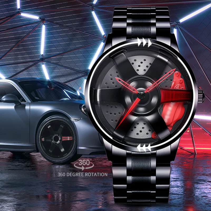 

Часы NEKTOM Rim Hub с индивидуальным дизайном, часы с супер каймой автомобиля, Прямая поставка, водонепроницаемые часы с колесом, Настоящая модель...