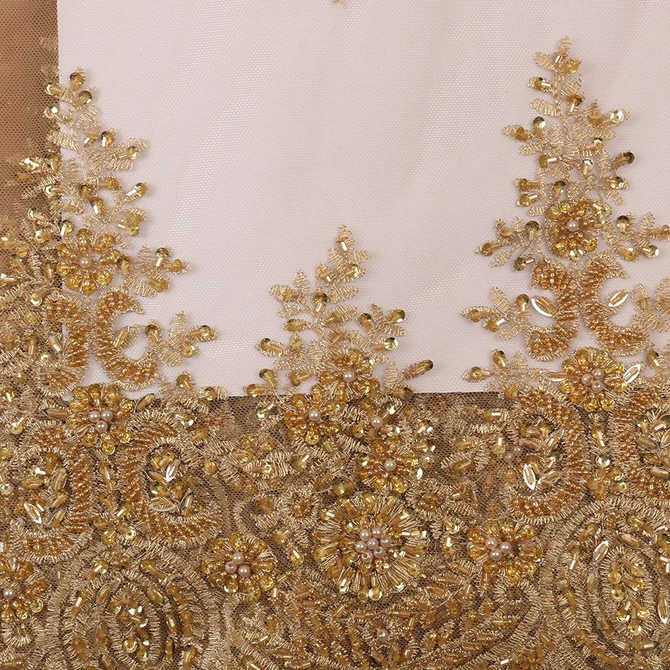 Кружевное платье в африканском стиле роскошное французское свадебное с бисером