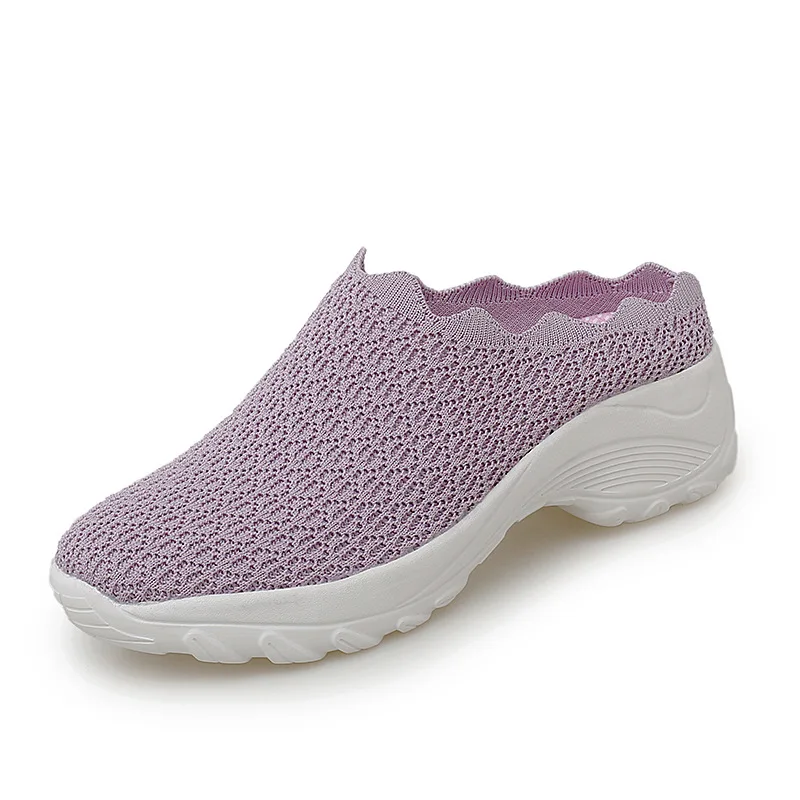 

Breathable Baotou Slippers Women 2021 Summer New Fashion All-match Women's Slippers Mesh Casual Comfortable Slope Women's Shoes