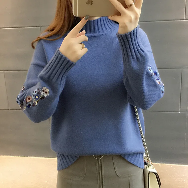 0 5 высокое качество женский модный свитер с высоким воротом Женский Топ теплый