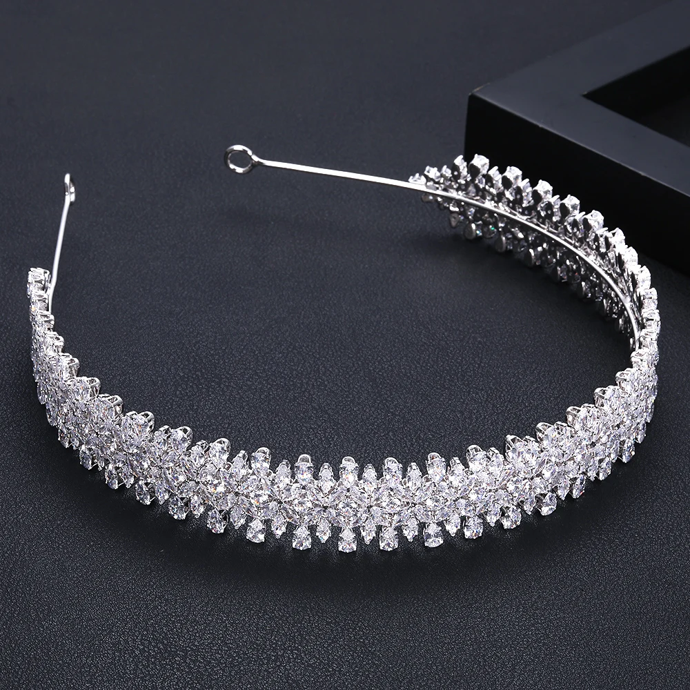 Женские свадебные головные уборы jankelly с кристаллами и кубиками циркона оптовая