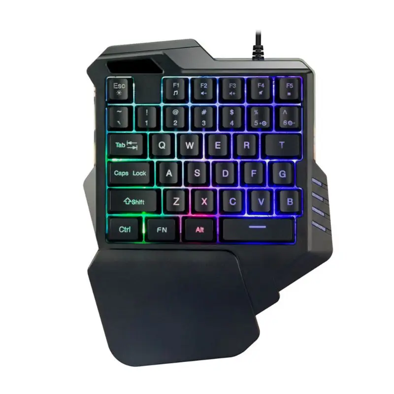 Игровая клавиатура для одной руки с RGB подсветкой портативная игровая мини
