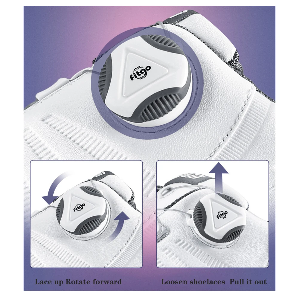 PGM Women Golf Shoes, Lightweight Knob Buckle Laces Sports Shoes Breathable Non-Slip Training Super Grip And More Stable XZ179