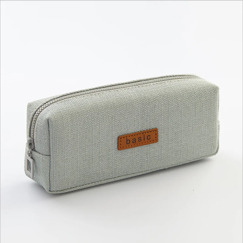 Креативный простой квадратный пенал для карандашей сплошной цвет хлопок и лен