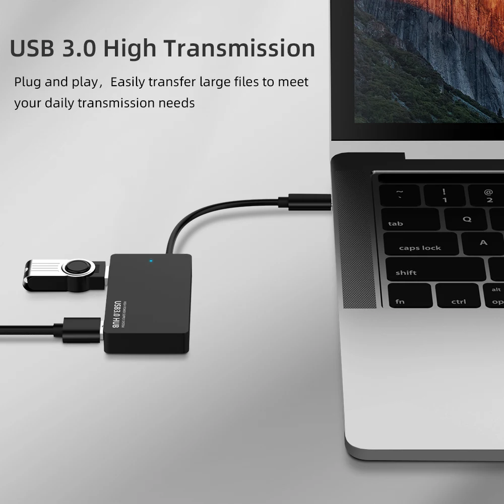 4 порта USB 3 0 концентратор 5 Гбит/с Супер Скоростной сплиттер адаптер кабель синий