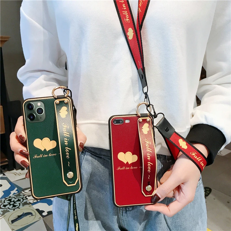 Модный чехол на шею с ремешком запястье для iphone 11 Pro Max 7 8 6s plus X Xs max XR SE