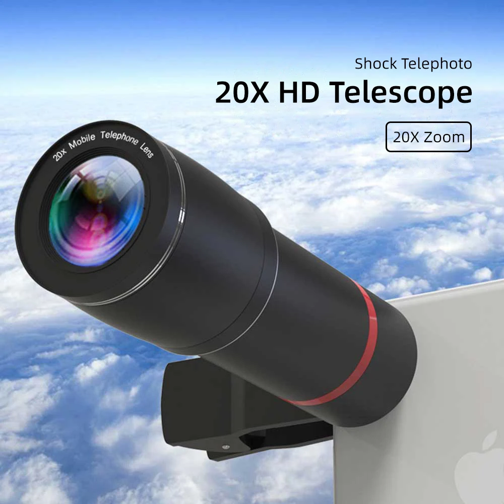 Объектив для мобильного телефона 20X из сплава HD супер широкоугольный штатив