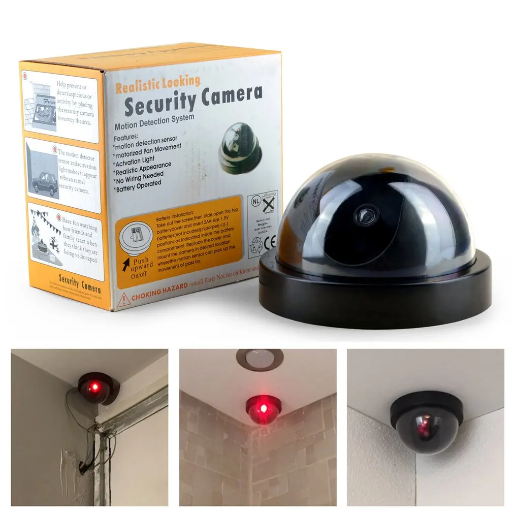 

Fake Dummy Camera Dome Indoor Outdoor Simulation Camera Home Security Surveillance Simulated Camera Led Monitor