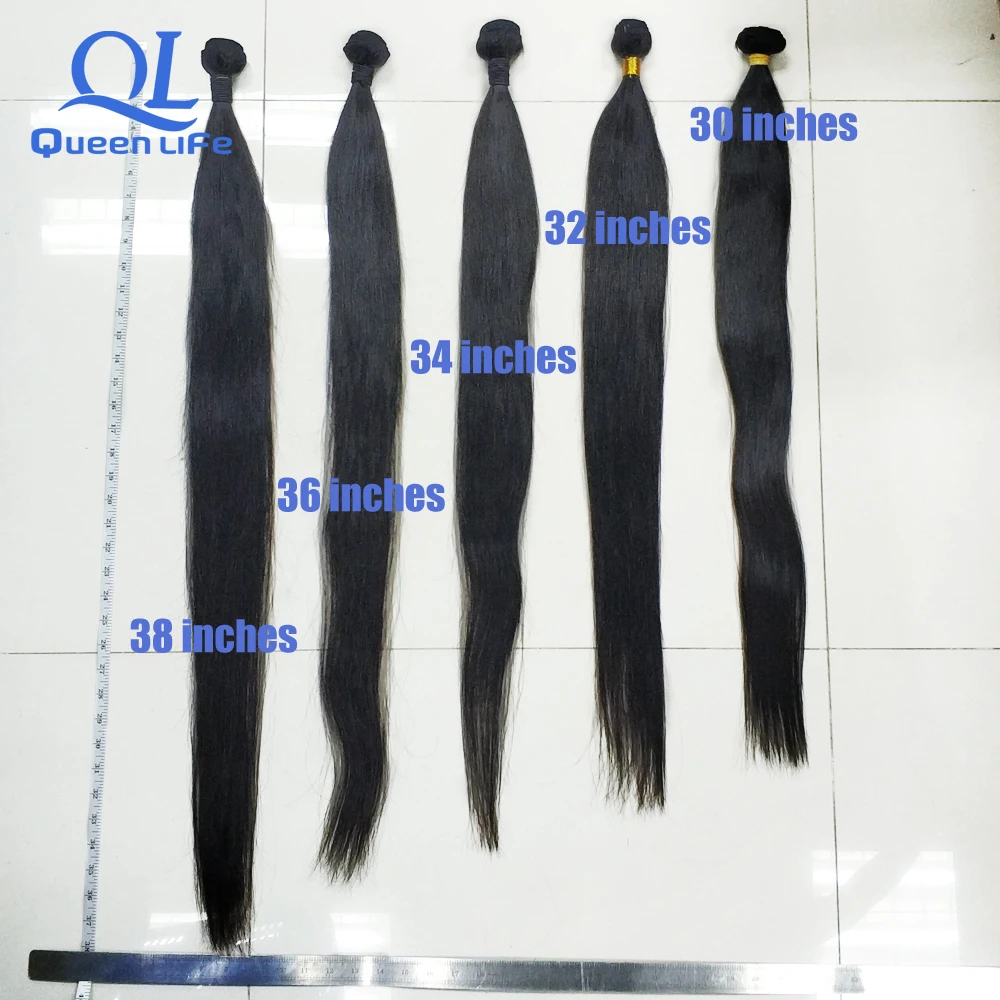 Queenlife 8-30 дюймов 32 34, 36, 38, 40 дюймов Пряди шелковистые прямые перуанские человеческие волосы пряди волосы Remy(с чешуйками в одном направлении), длинные волосы 1/3/4 шт