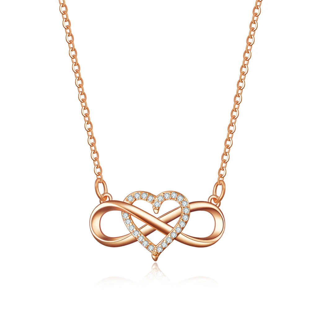 

1 piece infinite heart zirocn pendant necklace Leisure Party clothing accessories jewelry for women