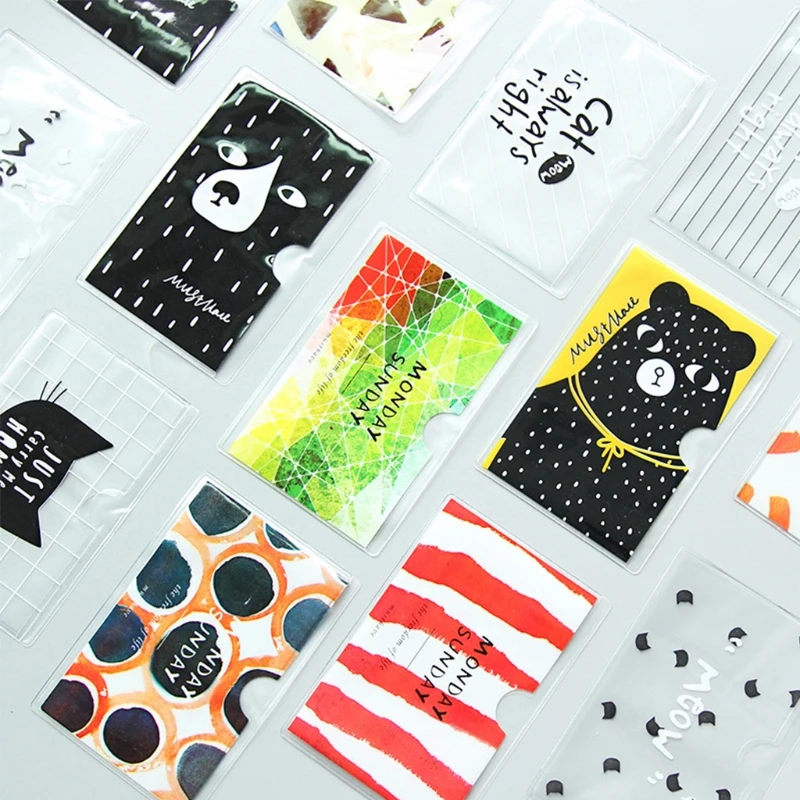 

10 PCS Cartoon Credit Card Sleeve Protectors ID Holder Case Kawaii PVC Layer Organizer 2020 New
