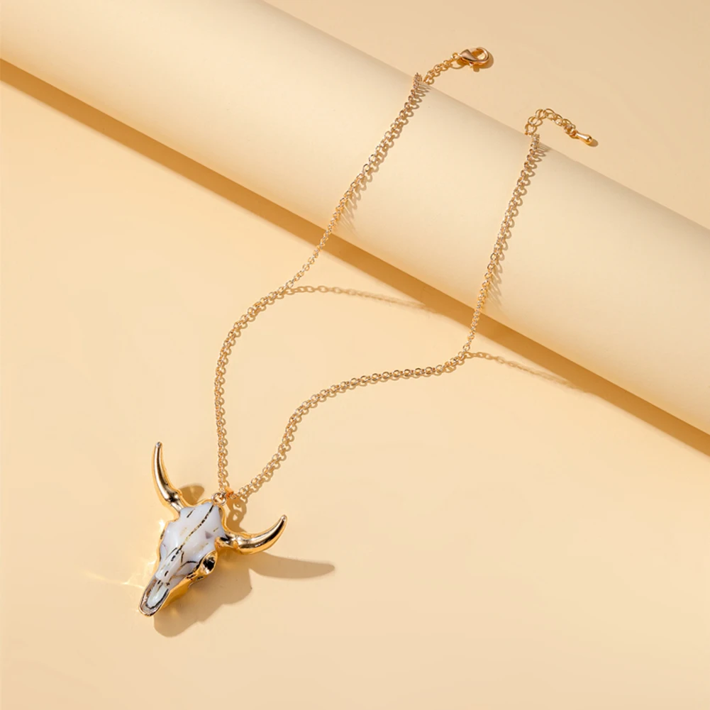 Модная подвеска в виде Головы Быка длинное колье цепочка ожерелье для женщин и