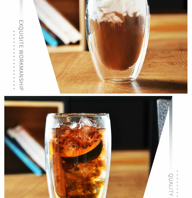 Кофейная кружка Bodum с двойными стенками, стеклянная конструкция, анти-обжигание, теплоизоляция, чашка для завтрака, молока, чая, питьевой стакан, посуда для напитков