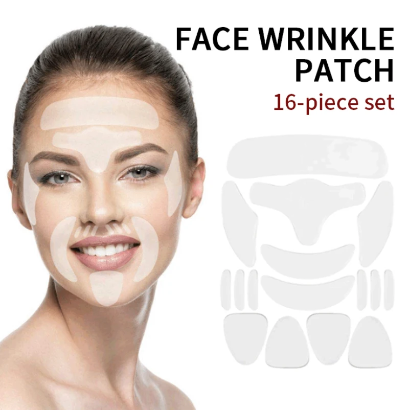 

16pcs Reusable Thin Face Stickers Facial Forehead Cheek Line Wrinkle Sagging Skin Lift Up Forehead Anti-Wrinkle Patch Face Care